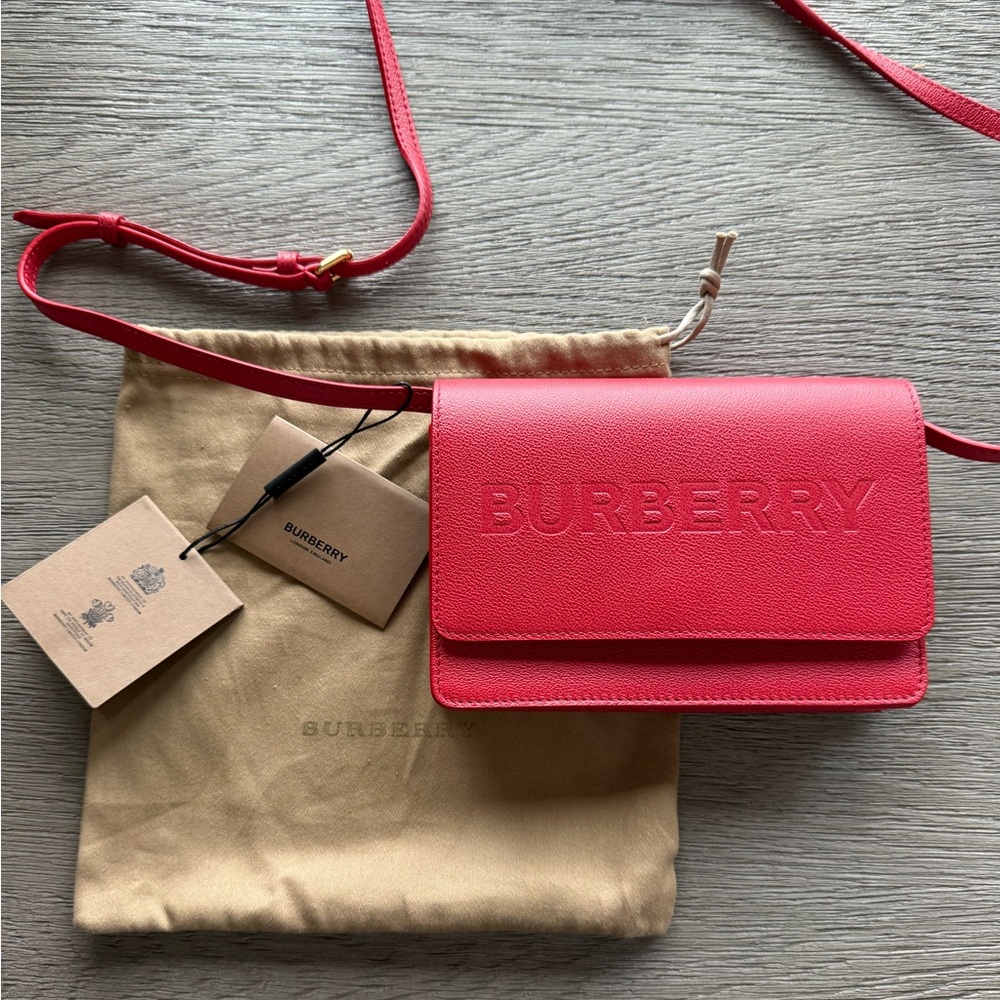 Red Burberry crossbody bag, NWT